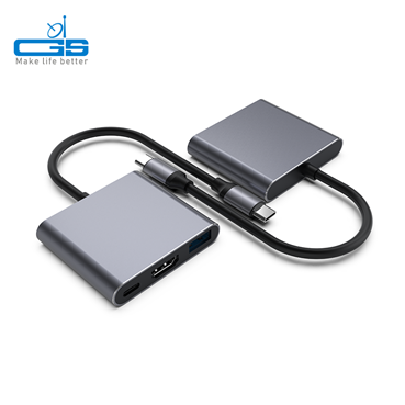 USB C to PD+HDMI+USB 3 in 1 adapter