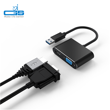 USB-A to VGA+HDMI