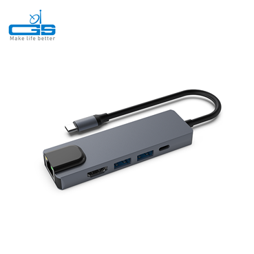 Type C to PD+2*USB3.0+ETHERNET+HDMI 5 IN 1