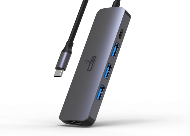 USB C to USB3.0 HUB with PD Charging 60W