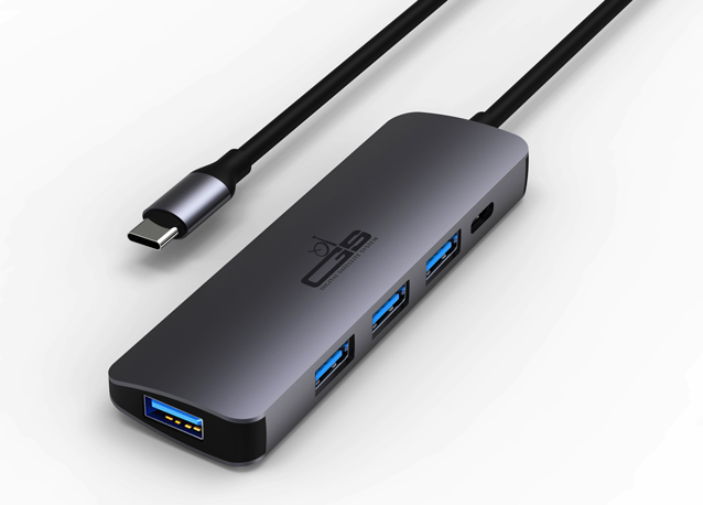 USB C to USB3.0 HUB with PD Charging 60W