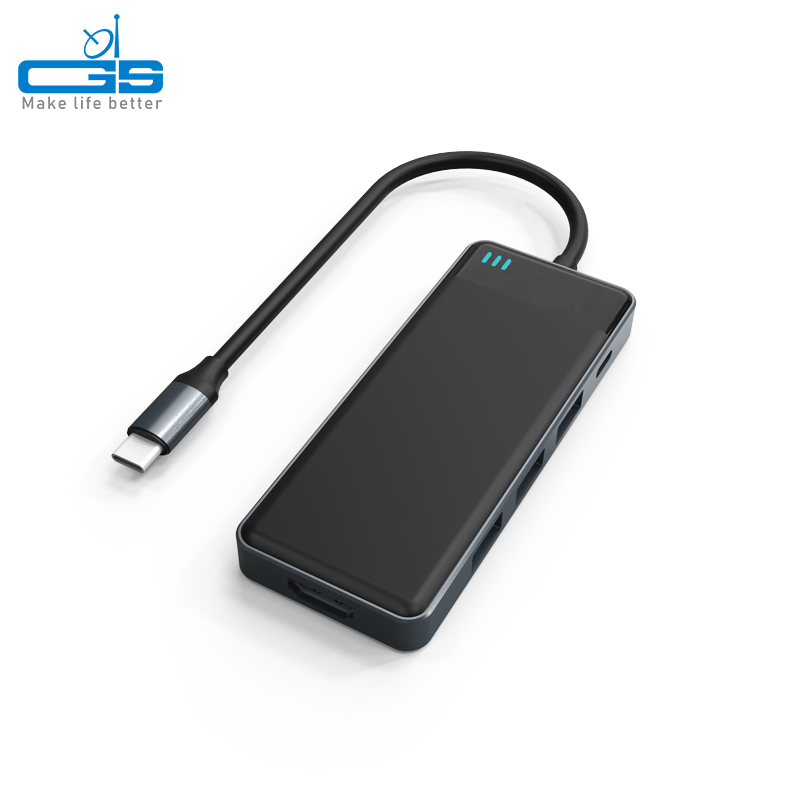 USB-C to PD+3*USB-A3.0+SD/TF+4K HDMI