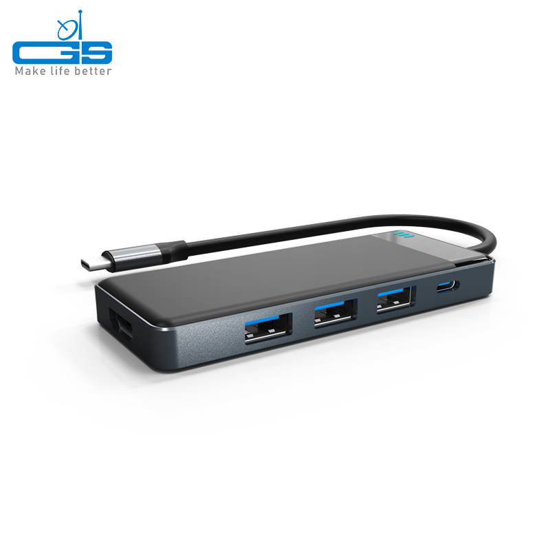 USB-C to PD+3*USB-A3.0+SD/TF+4K HDMI