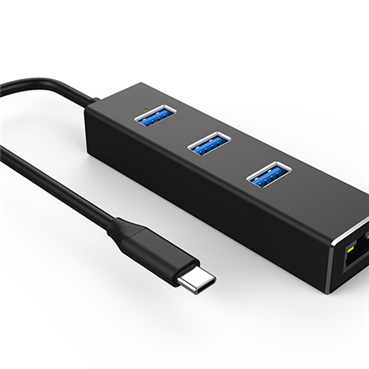 Type-C to USB 3.0 hub and Gigabit RJ45 Adapter