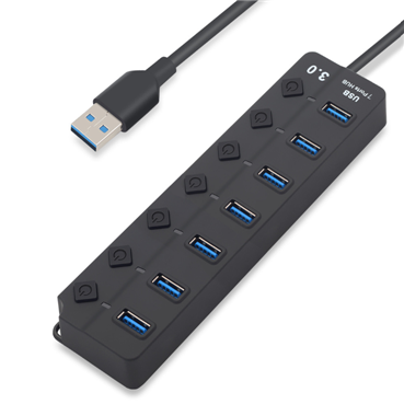 7 port USB3.0 HUB with independent switches plastic