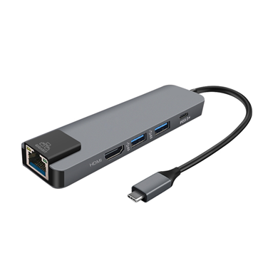 5 in 1 Type C to PD+2*USB3.0+ETHERNET+HDMI